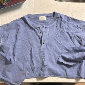 Joah brown long sleeve crop Henley